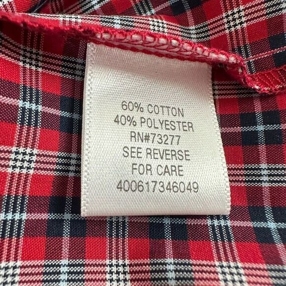 Croft & Barrow Men's XXL Long Sleeve Easy Care Button Up Shirt Red Plaid New - Picture 5 of 10